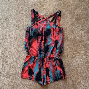 Fiery Red & Black Romper